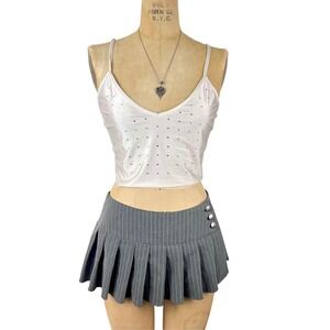 Y2K Cami Rhinestone McBling Sparkle Crop Top‎ Festival Clubwear Size XL